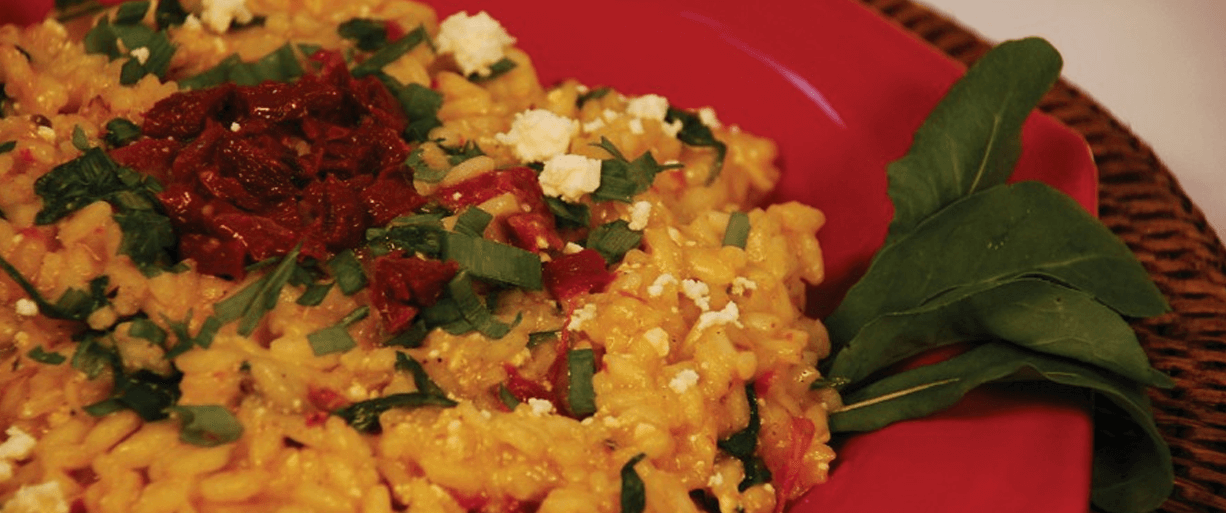 Arroz com Tomate Seco e Rúcula